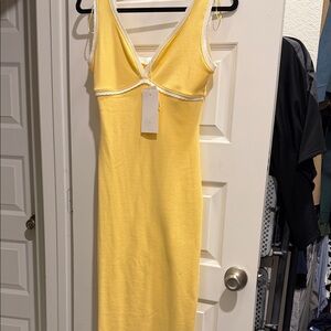 Zara Yellow Midi Dress